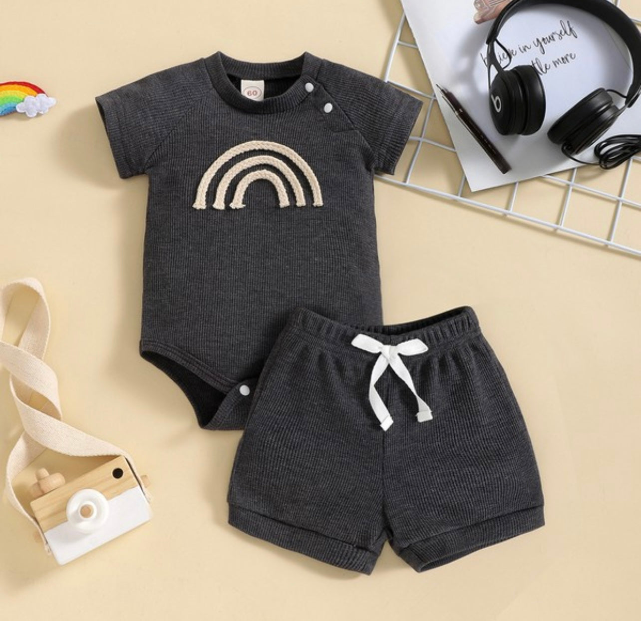 Charcoal baby set